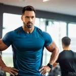 스포츠 트레이너가 가르치는 운동 종류와 차이 - **Personal Trainer Guiding a Client:** A dynamic and brightly lit indoor gym setting. A male persona...